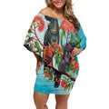 Australia Black Cockatoo and Eucalyptus Off Shoulder Short Dress Blue Spirit of Aussie Native Bird - Aussie Hoodie
