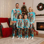 Australia Black Cockatoo and Eucalyptus Christmas Pajama Set Blue Spirit of Aussie Native Bird - Aussie Hoodie