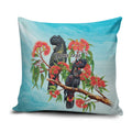 Australia Black Cockatoo and Eucalyptus Pillow Cover Blue Spirit of Aussie Native Bird - Aussie Hoodie