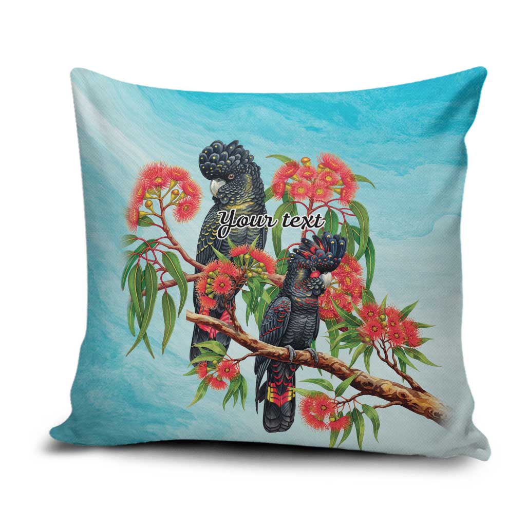 Australia Black Cockatoo and Eucalyptus Pillow Cover Blue Spirit of Aussie Native Bird - Aussie Hoodie
