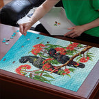 Australia Black Cockatoo and Eucalyptus Puzzle Blue Spirit of Aussie Native Bird - Aussie Hoodie