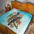 Australia Black Cockatoo and Eucalyptus Quilt Blue Spirit of Aussie Native Bird - Aussie Hoodie