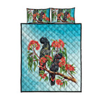 Australia Black Cockatoo and Eucalyptus Quilt Bed Set Blue Spirit of Aussie Native Bird - Aussie Hoodie