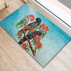 Australia Black Cockatoo and Eucalyptus Rubber Doormat Blue Spirit of Aussie Native Bird - Aussie Hoodie