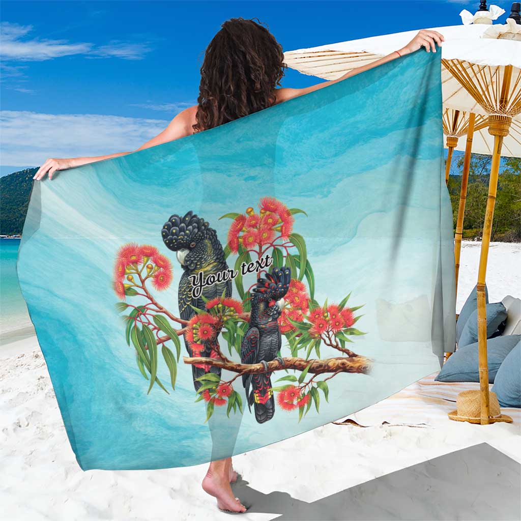 Australia Black Cockatoo and Eucalyptus Sarong Blue Spirit of Aussie Native Bird - Aussie Hoodie