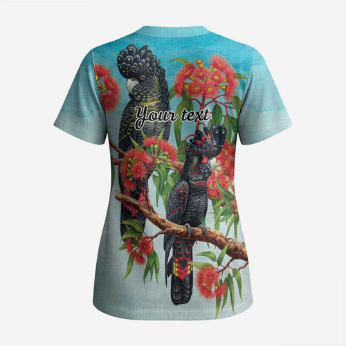 Australia Black Cockatoo and Eucalyptus Scrub Top Blue Spirit of Aussie Native Bird - Aussie Hoodie