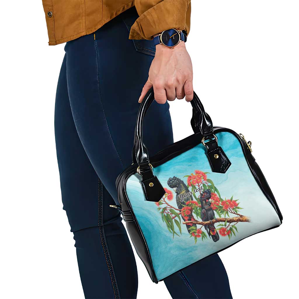 Australia Black Cockatoo and Eucalyptus Shoulder Handbag Blue Spirit of Aussie Native Bird - Aussie Hoodie
