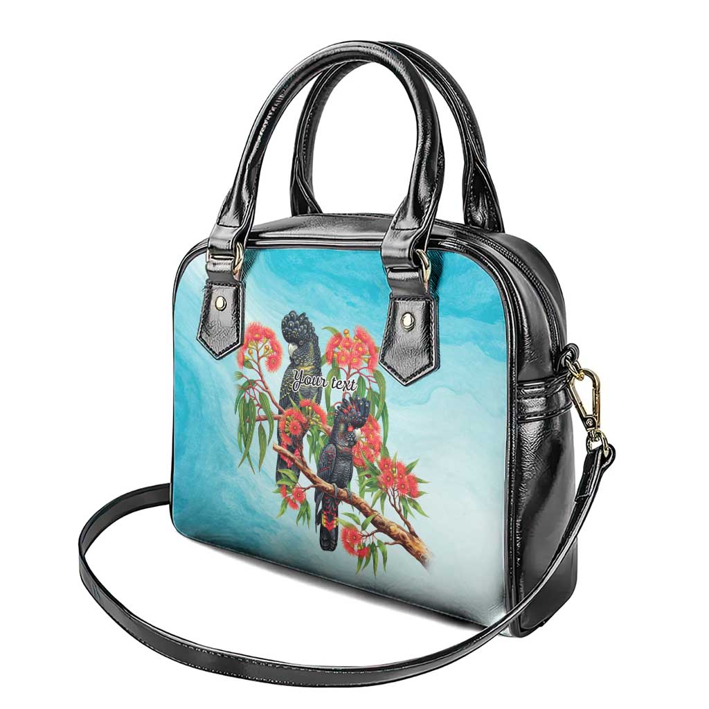 Australia Black Cockatoo and Eucalyptus Shoulder Handbag Blue Spirit of Aussie Native Bird - Aussie Hoodie
