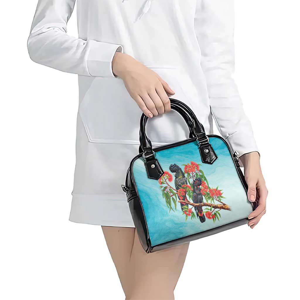 Australia Black Cockatoo and Eucalyptus Shoulder Handbag Blue Spirit of Aussie Native Bird - Aussie Hoodie