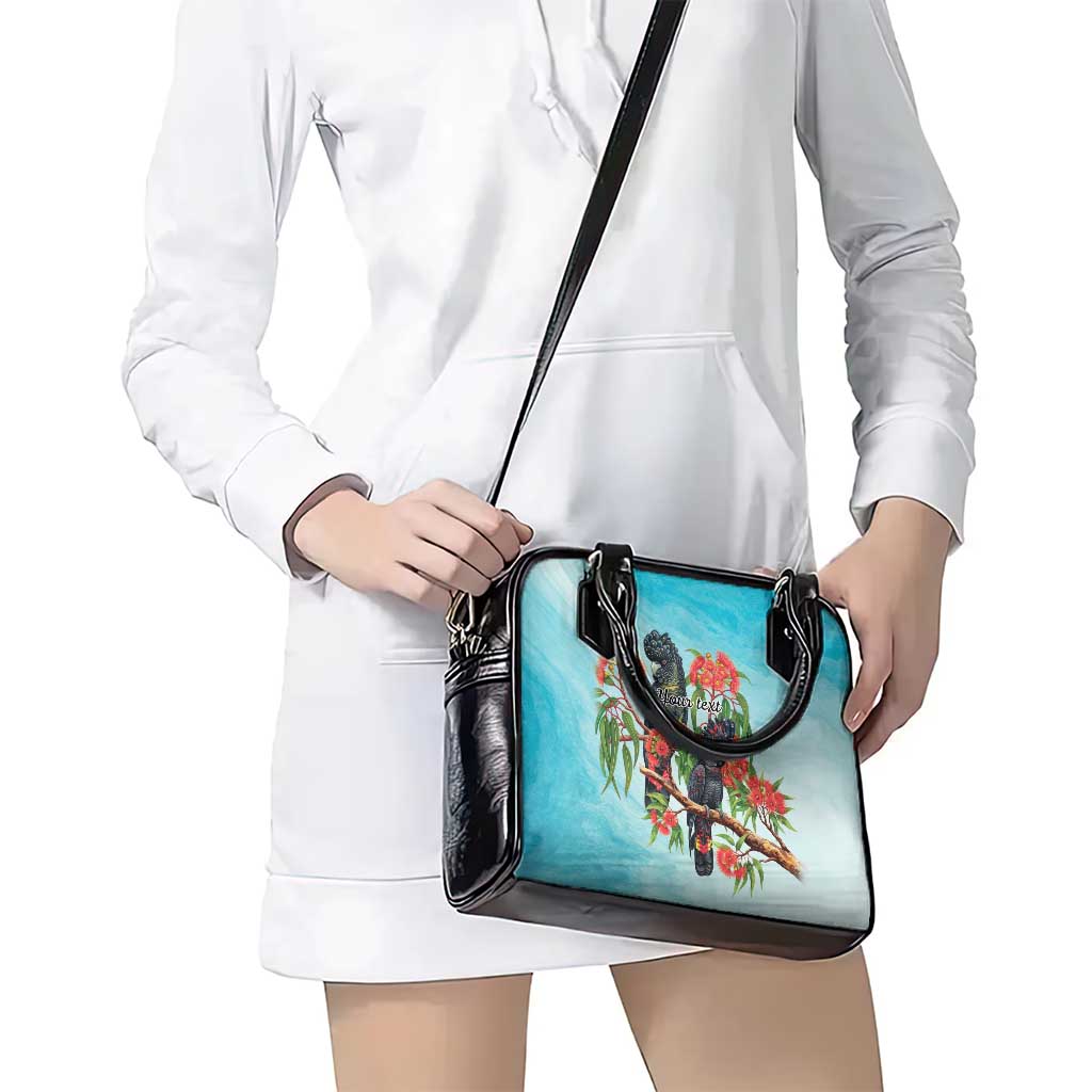Australia Black Cockatoo and Eucalyptus Shoulder Handbag Blue Spirit of Aussie Native Bird - Aussie Hoodie