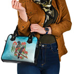 Australia Black Cockatoo and Eucalyptus Shoulder Handbag Blue Spirit of Aussie Native Bird - Aussie Hoodie