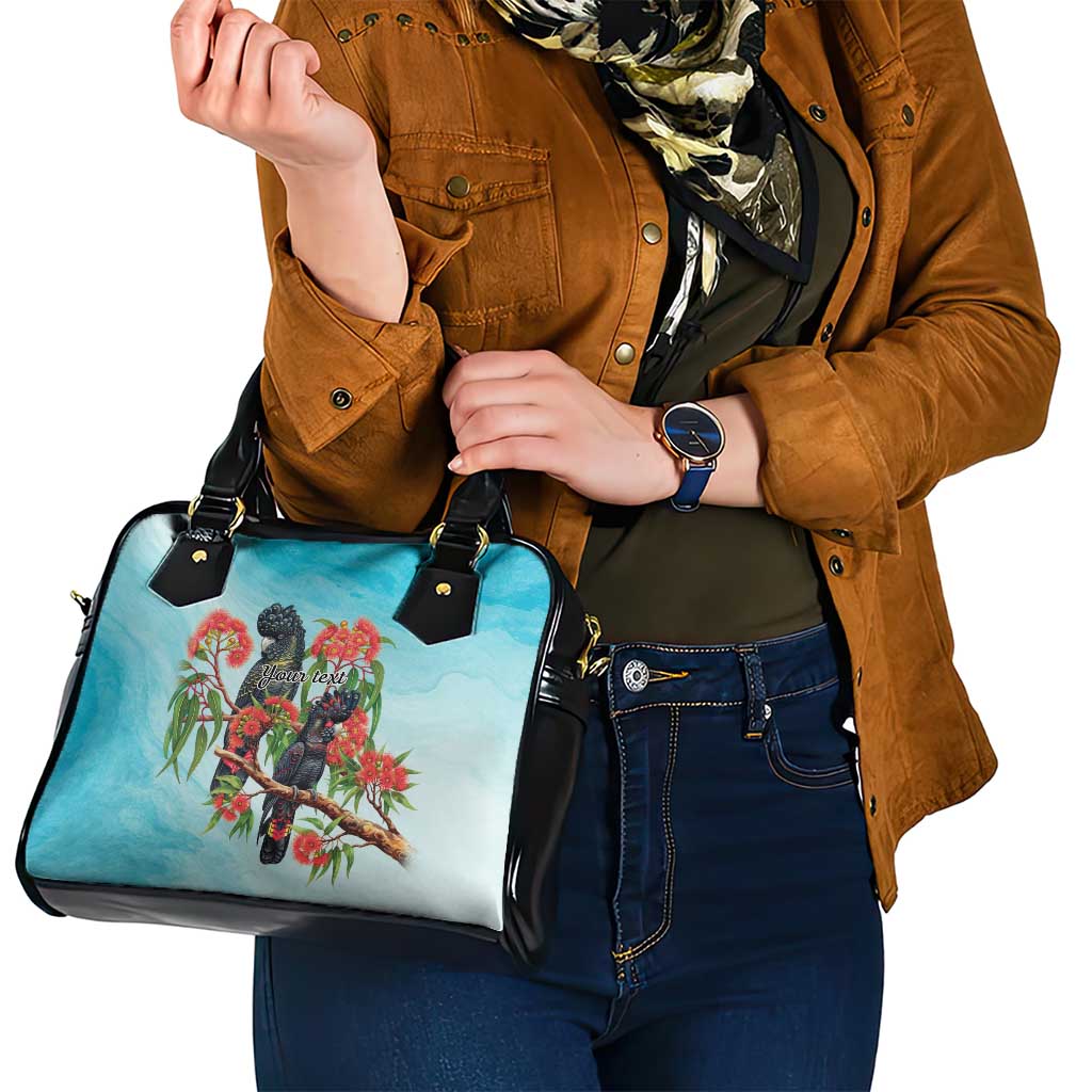 Australia Black Cockatoo and Eucalyptus Shoulder Handbag Blue Spirit of Aussie Native Bird - Aussie Hoodie