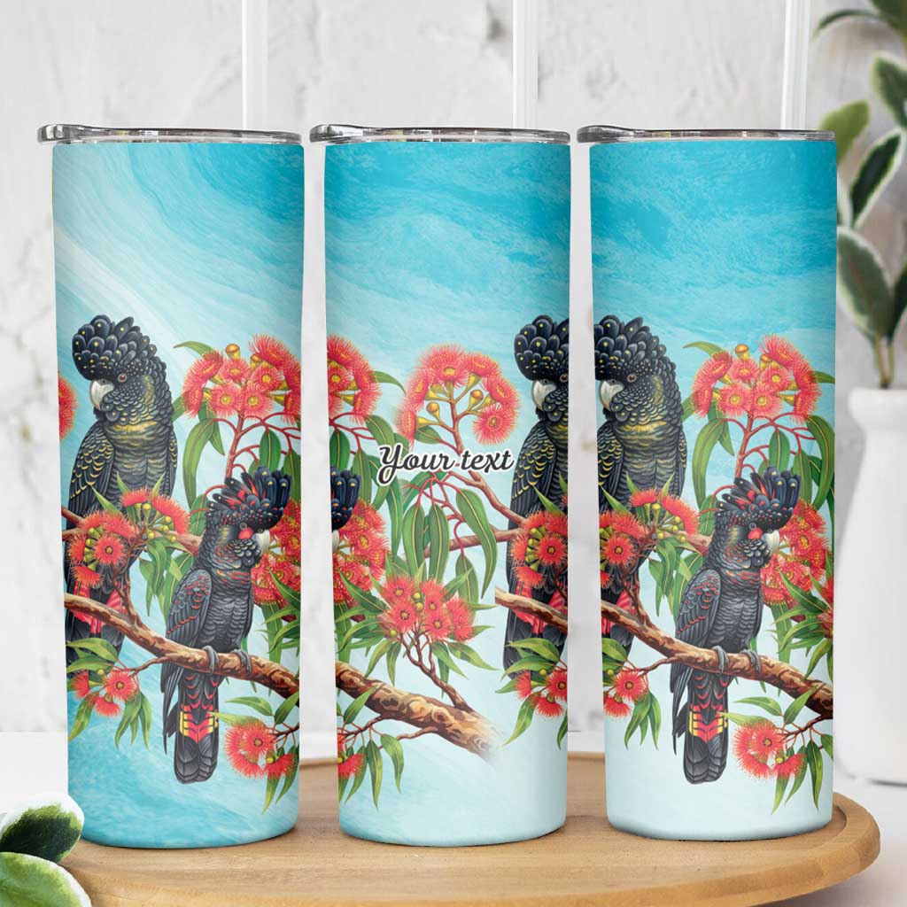 Australia Black Cockatoo and Eucalyptus Skinny Tumbler Blue Spirit of Aussie Native Bird - Aussie Hoodie