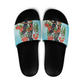 Australia Black Cockatoo and Eucalyptus Slide Sandals Blue Spirit of Aussie Native Bird - Aussie Hoodie