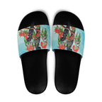 Australia Black Cockatoo and Eucalyptus Slide Sandals Blue Spirit of Aussie Native Bird - Aussie Hoodie