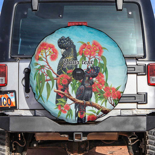 Australia Black Cockatoo and Eucalyptus Spare Tire Cover Blue Spirit of Aussie Native Bird - Aussie Hoodie