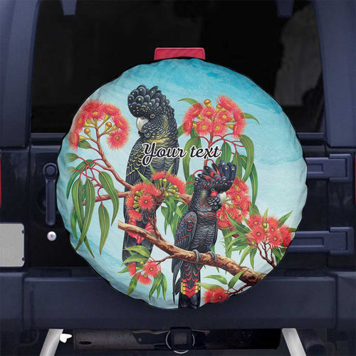 Australia Black Cockatoo and Eucalyptus Spare Tire Cover Blue Spirit of Aussie Native Bird - Aussie Hoodie