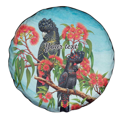 Australia Black Cockatoo and Eucalyptus Spare Tire Cover Blue Spirit of Aussie Native Bird - Aussie Hoodie