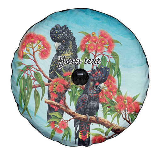 Australia Black Cockatoo and Eucalyptus Spare Tire Cover Blue Spirit of Aussie Native Bird - Aussie Hoodie