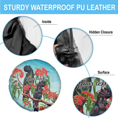 Australia Black Cockatoo and Eucalyptus Spare Tire Cover Blue Spirit of Aussie Native Bird - Aussie Hoodie