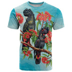 Australia Black Cockatoo and Eucalyptus T Shirt Blue Spirit of Aussie Native Bird - Aussie Hoodie