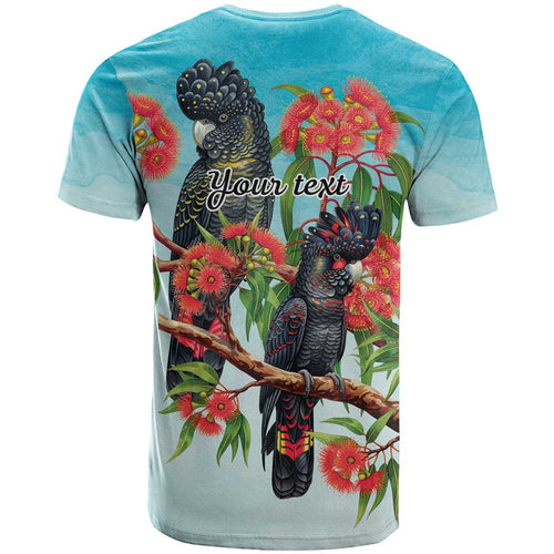 Australia Black Cockatoo and Eucalyptus T Shirt Blue Spirit of Aussie Native Bird - Aussie Hoodie