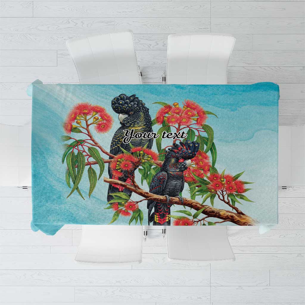 Australia Black Cockatoo and Eucalyptus Tablecloth Blue Spirit of Aussie Native Bird - Aussie Hoodie
