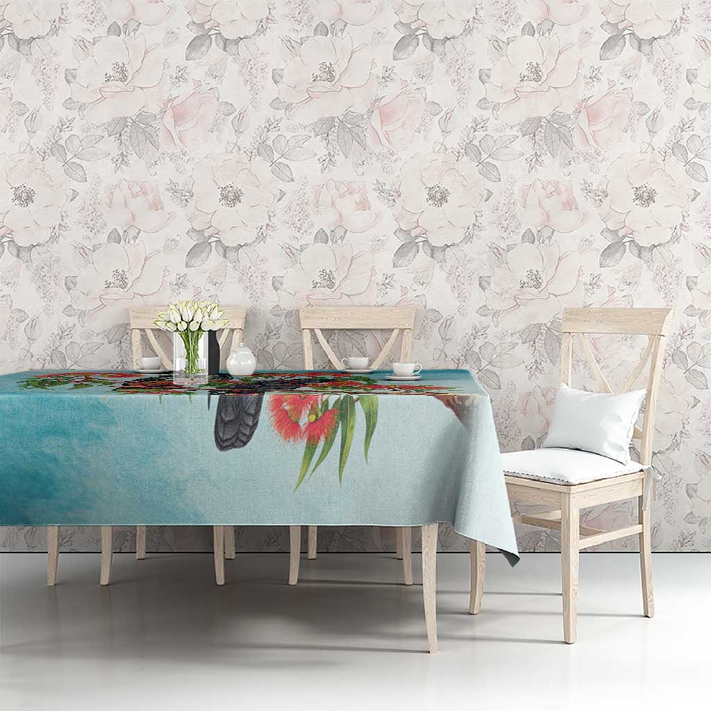 Australia Black Cockatoo and Eucalyptus Tablecloth Blue Spirit of Aussie Native Bird - Aussie Hoodie
