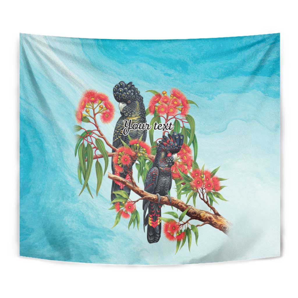 Australia Black Cockatoo and Eucalyptus Tapestry Blue Spirit of Aussie Native Bird - Aussie Hoodie
