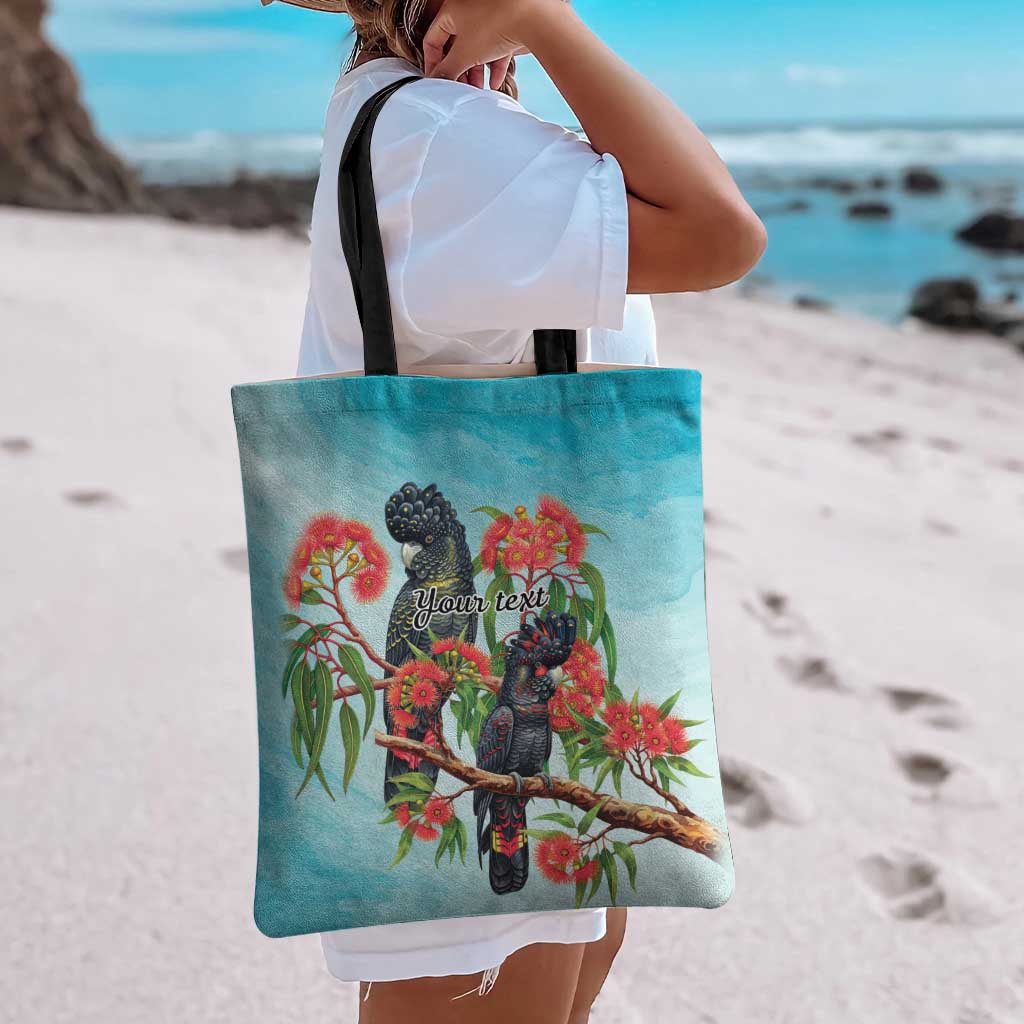 Australia Black Cockatoo and Eucalyptus Tote Bag Blue Spirit of Aussie Native Bird - Aussie Hoodie