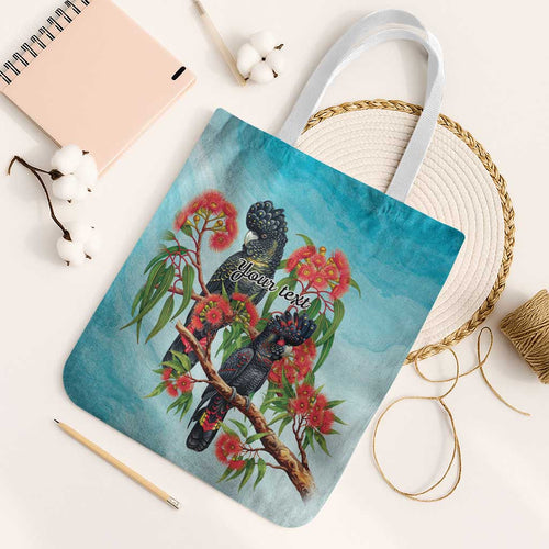 Australia Black Cockatoo and Eucalyptus Tote Bag Blue Spirit of Aussie Native Bird - Aussie Hoodie
