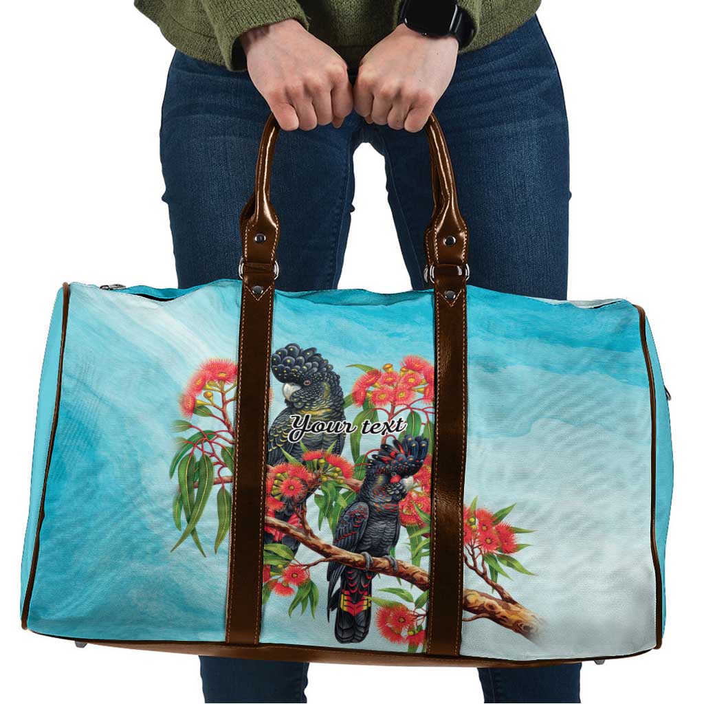 Australia Black Cockatoo and Eucalyptus Travel Bag Blue Spirit of Aussie Native Bird - Aussie Hoodie