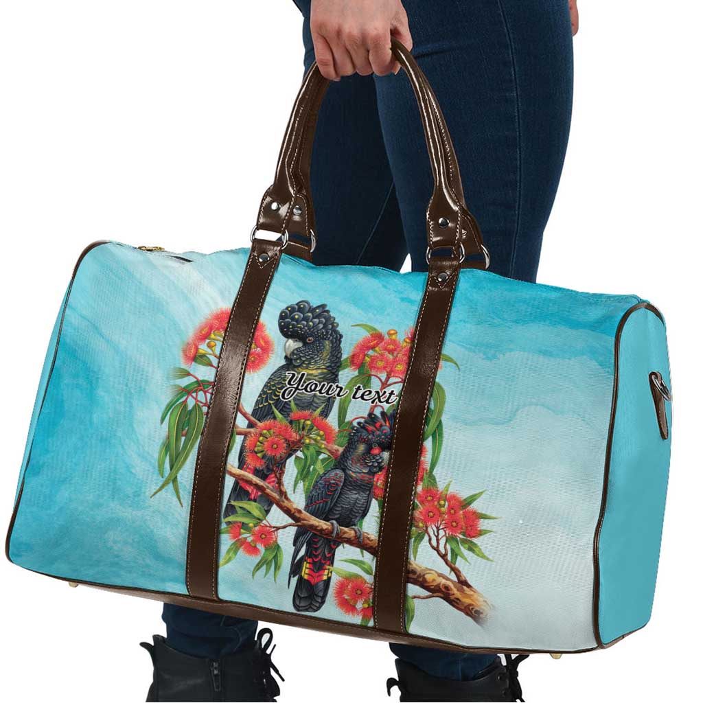 Australia Black Cockatoo and Eucalyptus Travel Bag Blue Spirit of Aussie Native Bird - Aussie Hoodie