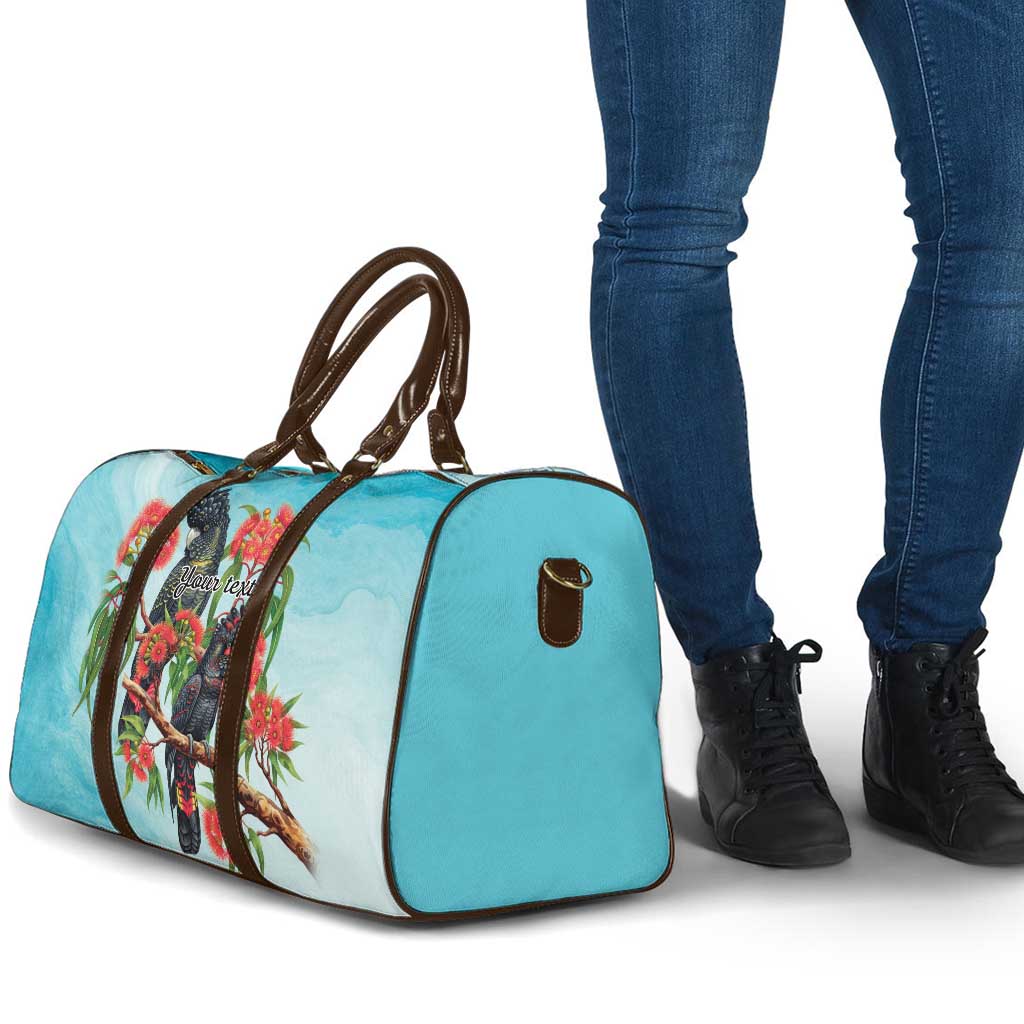 Australia Black Cockatoo and Eucalyptus Travel Bag Blue Spirit of Aussie Native Bird - Aussie Hoodie