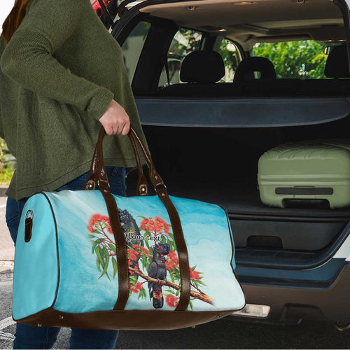 Australia Black Cockatoo and Eucalyptus Travel Bag Blue Spirit of Aussie Native Bird - Aussie Hoodie