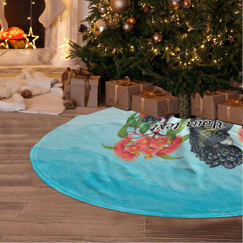 Australia Black Cockatoo and Eucalyptus Tree Skirt Blue Spirit of Aussie Native Bird - Aussie Hoodie