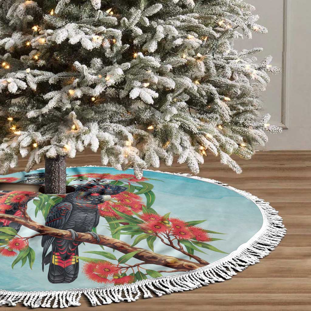 Australia Black Cockatoo and Eucalyptus Tree Skirt Blue Spirit of Aussie Native Bird - Aussie Hoodie