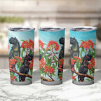 Australia Black Cockatoo and Eucalyptus Tumbler Cup Blue Spirit of Aussie Native Bird - Aussie Hoodie