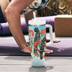 Australia Black Cockatoo and Eucalyptus Tumbler With Handle Blue Spirit of Aussie Native Bird - Aussie Hoodie