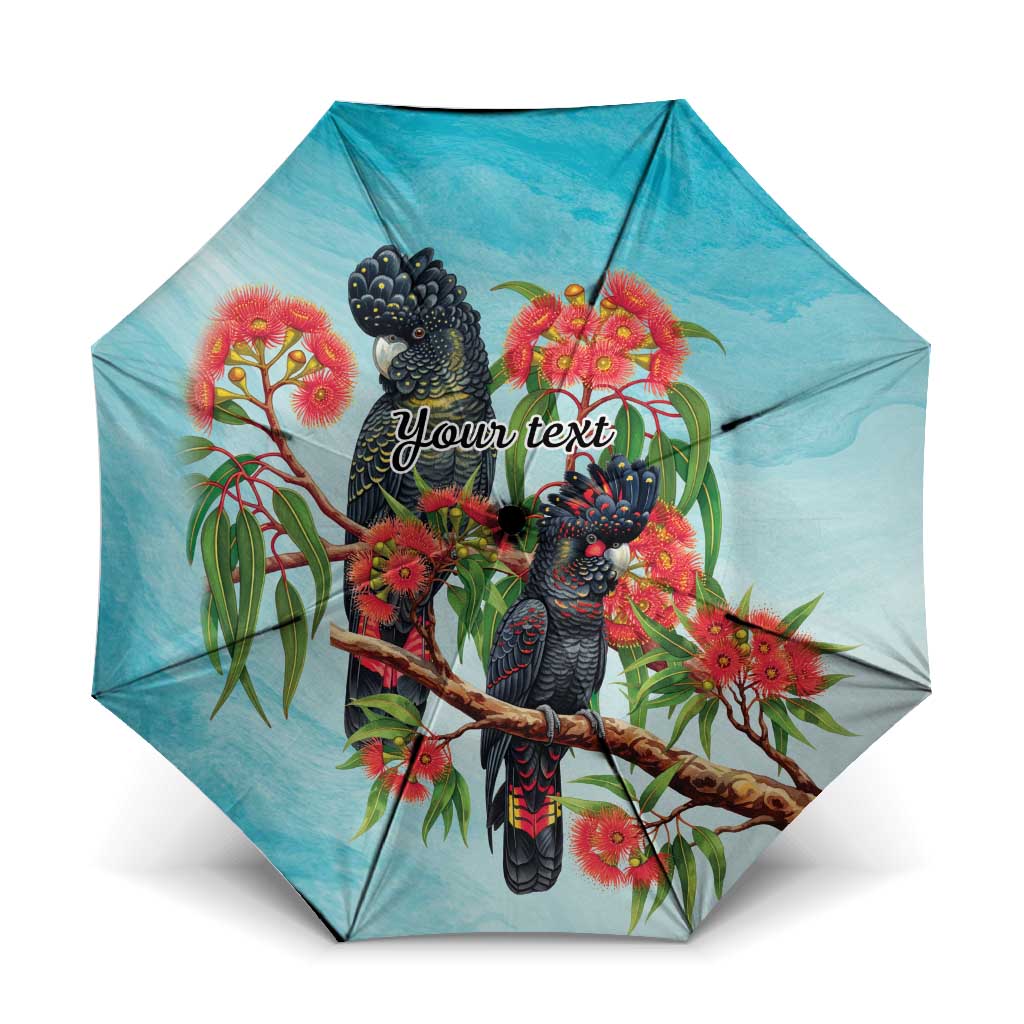 Australia Black Cockatoo and Eucalyptus Umbrella Blue Spirit of Aussie Native Bird - Aussie Hoodie