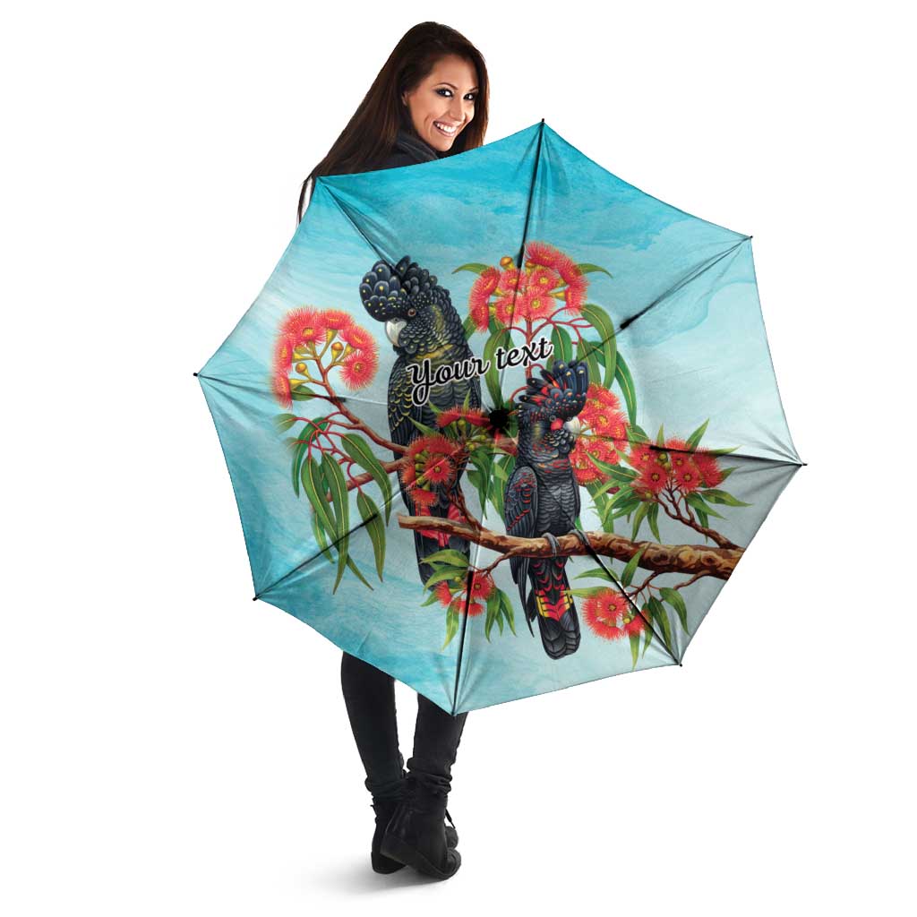 Australia Black Cockatoo and Eucalyptus Umbrella Blue Spirit of Aussie Native Bird - Aussie Hoodie
