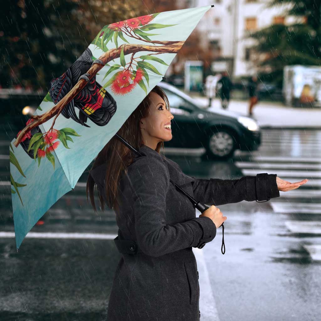 Australia Black Cockatoo and Eucalyptus Umbrella Blue Spirit of Aussie Native Bird - Aussie Hoodie