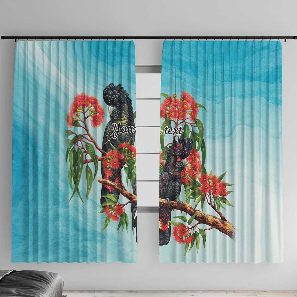 Australia Black Cockatoo and Eucalyptus Window Curtain Blue Spirit of Aussie Native Bird - Aussie Hoodie