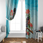 Australia Black Cockatoo and Eucalyptus Window Curtain Blue Spirit of Aussie Native Bird - Aussie Hoodie