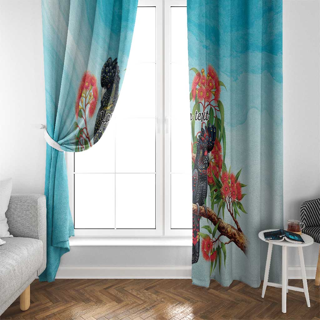 Australia Black Cockatoo and Eucalyptus Window Curtain Blue Spirit of Aussie Native Bird - Aussie Hoodie