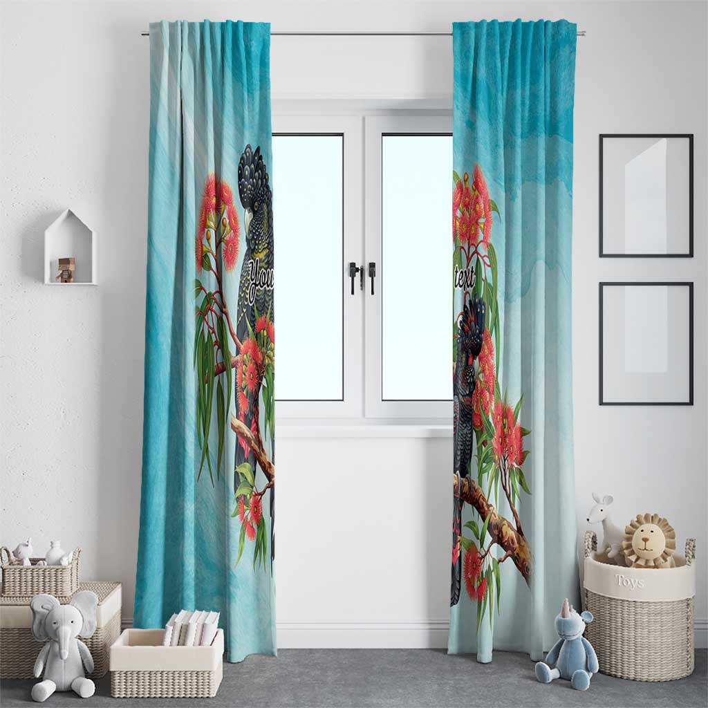 Australia Black Cockatoo and Eucalyptus Window Curtain Blue Spirit of Aussie Native Bird - Aussie Hoodie