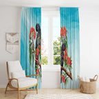 Australia Black Cockatoo and Eucalyptus Window Curtain Blue Spirit of Aussie Native Bird - Aussie Hoodie