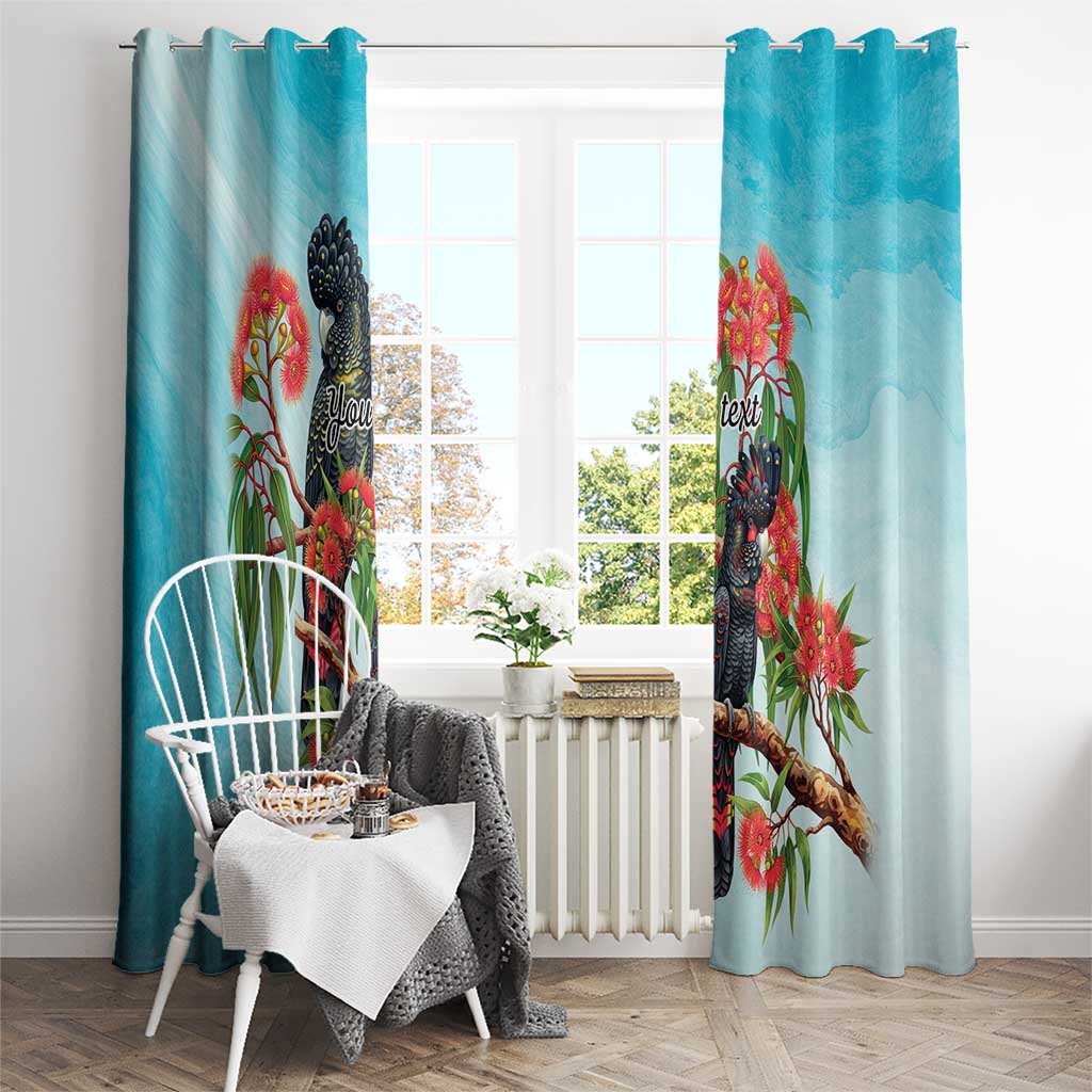 Australia Black Cockatoo and Eucalyptus Window Curtain Blue Spirit of Aussie Native Bird - Aussie Hoodie