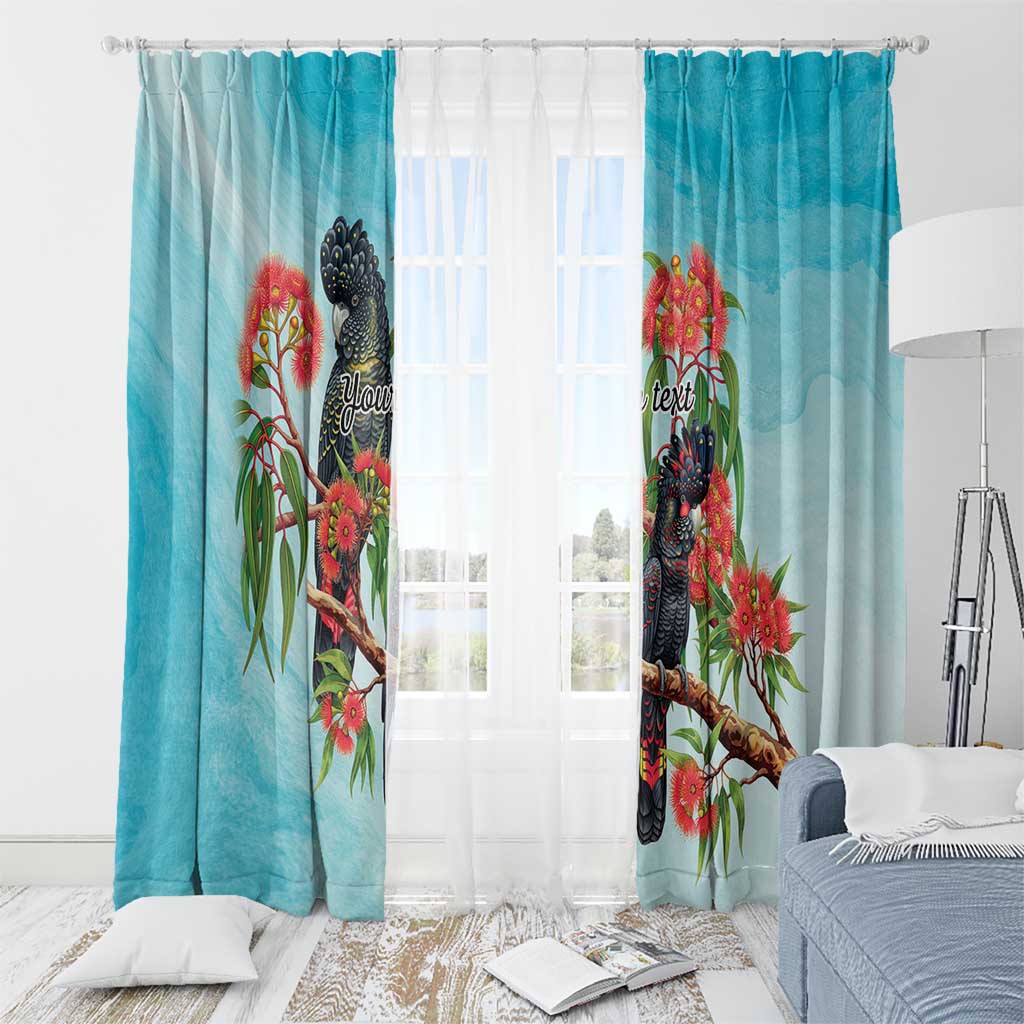 Australia Black Cockatoo and Eucalyptus Window Curtain Blue Spirit of Aussie Native Bird - Aussie Hoodie