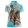 Australia Black Cockatoo and Eucalyptus Women Polo Shirt Blue Spirit of Aussie Native Bird - Aussie Hoodie